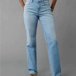 American Eagle Outfitters Light Blue Straight-Leg Jeans